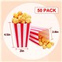 Roysmart Popcorn Boîtes, 50 Pcs Boîtes à Popcorn en Papier, Pot Popcorn Rétro pour Les Fêtes, Anniversaires, Soirées Cinéma