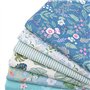 Carrées de Tissu Patchwork en Coton 6 pièces Tissus en Coton Bundle 50 * 50cm Motif Floral et Pois Assortis Tissus de Mètre pour
