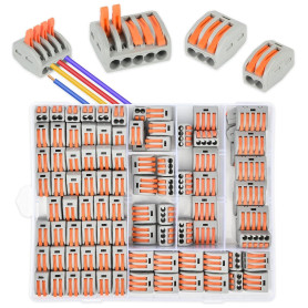 160 PCS Connecteurs électriques avec tige de commande,connecteur electrique,connecteurs électriques kit,2 trous 110PCS, 3 trous  160 PCS Connecteurs électriques avec tige de commande