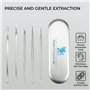 H&S Kit Extracteur Point Noir & Comedon - Tire Points Noirs & Comedons en Acier Inoxydable & Outil Nettoyage Bouton - Accessoire