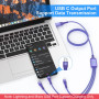 100W Câble Chargeur USB C Multi, 3M Cable USB A + C vers Lighning/ Type C/ Micro USB, USB C avec Données pour iPhone 15 14 13 12