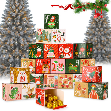 LEAZZLE 24 Pièces Kit de Calendrier de l'avent a Remplir