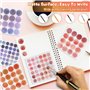 2600 Pcs Autocollants Washi Aquarelle Pastille Autocollants Colorés Auto-Adhésives, Gommettes Autocollantes Rondes Washi Étiquet