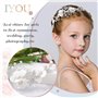 IYOU Princesse Blanche Fleur Couvre-Chef Robe De Cheveux De Perle Cristal De Mariée Accessoires De Cheveux De Mariage Pour Les F