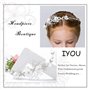 IYOU Princesse Blanche Fleur Couvre-Chef Robe De Cheveux De Perle Cristal De Mariée Accessoires De Cheveux De Mariage Pour Les F