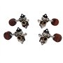 Alnicov Piquets de réglage Mécaniques 2R2L accordeurs avec bouton de réglage en bois pour ukulélé 4 cordes guitare