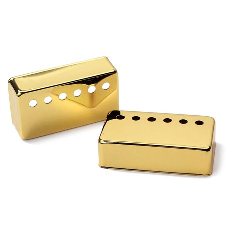 Alnicov Lot de 2 caches de micro Humbucker en laiton pour guitare Gibson Les Paul Doré 50 mm/52 mm