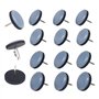Lot de 16 patins ronds en téflon avec clou de diamètre 30 mm - 5 mm d'épaisseur - Revêtement PTFE - Patins pour chaise