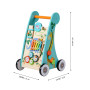 Teamson Kids Pousseur Trotteur en Bois Apprentissage de la Marche bébé Enfant Bleu PS-T0008