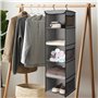 Flexzion Étagère Suspendue penderie pour Chaussures vêtements avec 5 casiers et 6 Poches latérales en Filet - Placard en Tissu O
