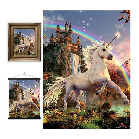 3D LiveLife Affiche murales lenticulaires Licorne étoile du Soir de Deluxebase. Poster Chateau 3D sans cadre. Décoration murale