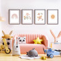 Vegena Lot de 4 tableaux pour chambre d'enfant et fille,Décoration pour chambre d'enfant,Arc-en-ciel soleil, nuage, fleurs et pa