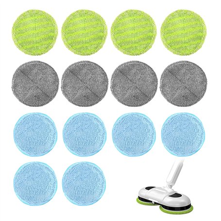 Vegena Lot de 14 Tampons de Nettoyage de Rechange en Microfibre pour Serpillière Microfibre Ronde 16 cm