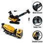 Top Race Modèles de Camions de Construction en Métal Moulé - Camion de Ciment et Grue Lourde - Jouets à l'Échelle 1:50 - Lot de