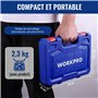 WORKPRO Jeu de 15 Forets et Burins SDS-Plus, Ensemble de Forets à Béton avec Burins Pointus et Plats pour Brique, Ciment, Pierre