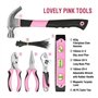 WORKPRO Kit d’Outils Pink Rose 103 Pièces - Sac à Outils avec Sac Rond Portable - Outils de Finition Chromée Durable et Résistan