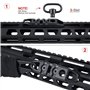 Opaltool 3pcs Aluminium Compatible M-Lok/Rail Picatinny Keymod 3-Slot 7-Slot 11 emplacements Slot M-Lok/Section Keymod Picatinny