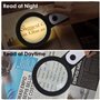 MoKo Loupe de Lecture Éclairante, Loupe 30X avec 18 LED Lumières à Main, Verre Grossissant avec 3 Modes d'Éclairage pour Lecture