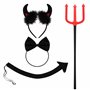 Spooktacular Creations Lot de 4 costumes de diable d'Halloween avec serre-tête en corne de diable noir