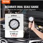 VEVOR Testeur de Compression avec 18 Kits d’Adaptateurs Compressiomètre pour Moteurs Diesel Jauge de Compression 0-70 bars ou 0-