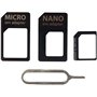 Adaptateur Convertisseur Kit 4 en 1 | Carte Nano SIM Micro Standard | Outil d’Éjection | iPhone iPad tablettes Mobile Android Sm