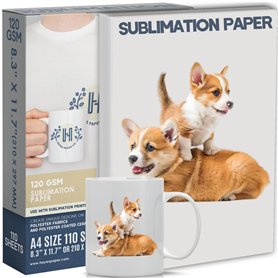 HAYES PAPER CO. Lot de 110 feuilles de papier de sublimation pour impression thermique sur t-shirts et tasses en céramique Quali