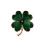 Clataly Green Lucky four Leaf Clover broche Vintage émail femmes fille broche