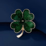 Clataly Green Lucky four Leaf Clover broche Vintage émail femmes fille broche