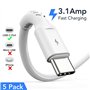[Lot de 5] Câble USB A vers USB Type C 3A Charge Rapide Cable USB C Android Auto pour Samsung Galaxy A12