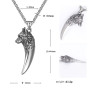 Collier Viking Pendentif Tête de Loup Celtique, Odin Dent de Loup Bijoux en Acier Inoxydable Cadeau Amulette Punk Vintage Nordiq