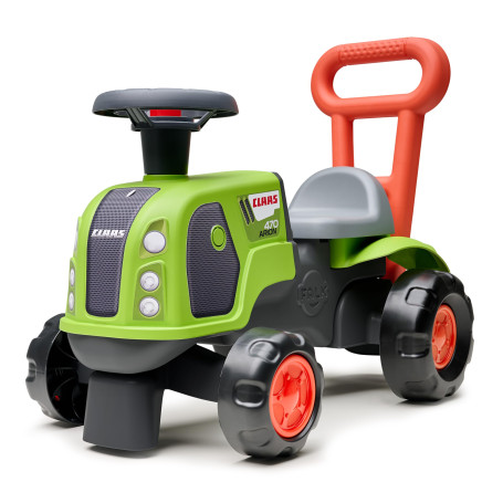 FALK - Porteur Tracteur Claas avec Barre Ergonomique d'aide à la Marche - Dès 12 Mois - 90% de Plastique recyclé - Fabriqué en F