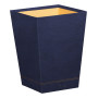 RHODIA 194627C - Corbeille à Papier Bleu Nuit - 24 x 24 x 32 cm - Piqûres Sellier Orange - Extérieur Simili Cuir-Collection Home