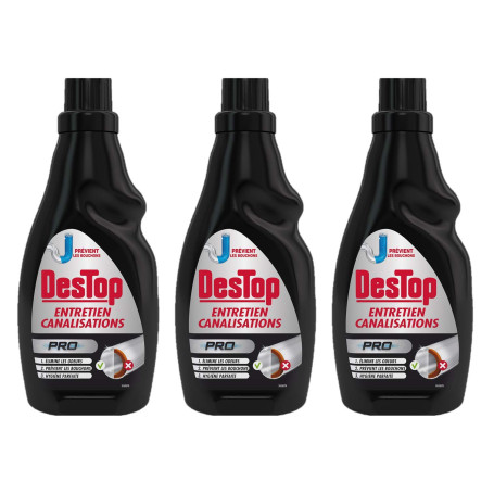 Destop Entretien Canalisation Pro Anti Odeur - lot de 3x700ml