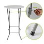 Table mange debout pliable diamètre 60cm hauteur 110cm - Table haute pliante de bar - Plateau résine Structure Acier laquée