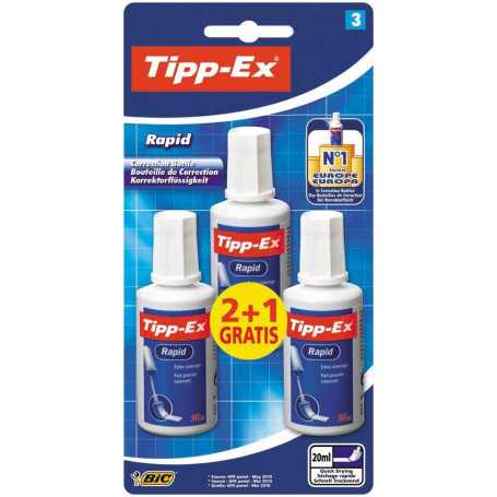 Tipp-Ex Rapid Flacon Correcteur 2+1 Gratuit
