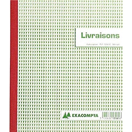 Exacompta - Réf. 13161AE - 1 Manifold LIVRAISONS - 50 feuillets numérotés et autocopiants - triplicatas (1 original + 2 copies)