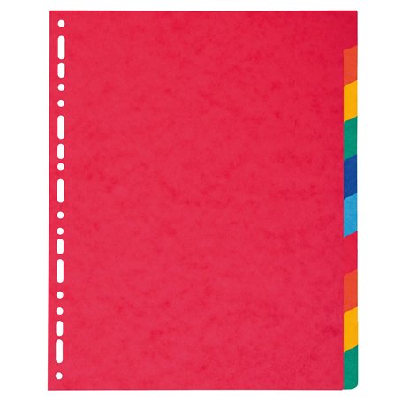 Exacompta - Réf. 2410E - Carton de 10 Intercalaires en véritable carte lustrée souple 225g/m2 FSC® avec 10 onglets neutres - For