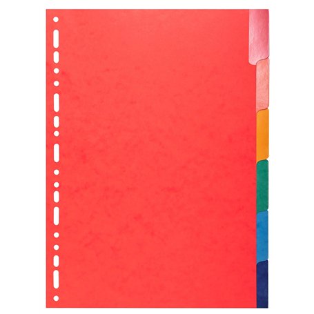 Exacompta - Réf. 2206E - Carton de 25 Intercalaires en carte lustrée 225g/m2 FSC® avec 6 onglets neutres en couleurs - renforcés