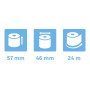 Exacompta - Réf. 40905E - Carton de 50 Bobines pour tickets de carte bancaire - largeur 57 mm x diamètre 46 mm - mandrin 12 mm -