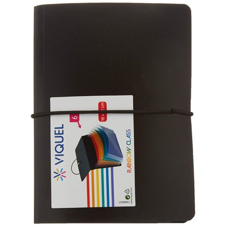 Viquel Rainbow Class - Trieur extensible 6 positions en plastique - Mini format (16x12cm) - Fermeture par élastique - Pour trans