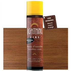 Lightning Cire d'entretien encaustique meuble et bois - Baume - Nourrit et fait briller - Aérosol - 400 ml