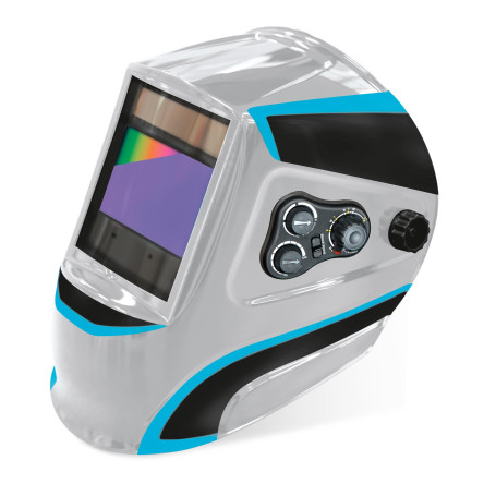 GYS - Masque de soudage LCD ERGOTECH+ 3/5-13 G Silver True Color - teinte 3/5>13 - champ de vision 100x67mm - assombrissement au