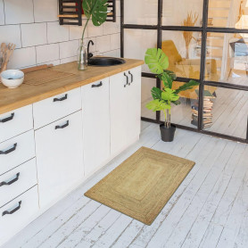 Thedecofactory Vegetal Jute - Tapis en Jute tressé Naturel 50x80
