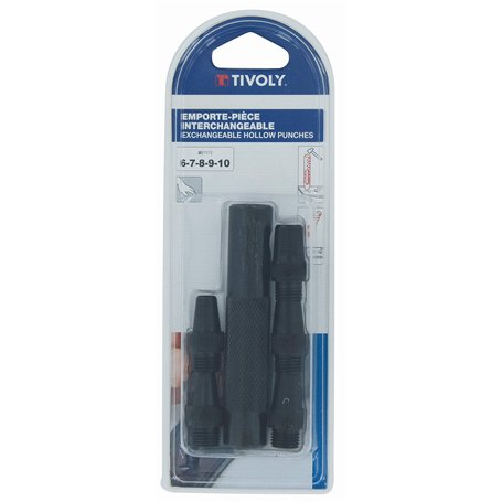 Tivoly 11102120002 Outils à Main Lot de 5 Emportes-pièces Interchangeables Ø 6-7-8-9-10mm