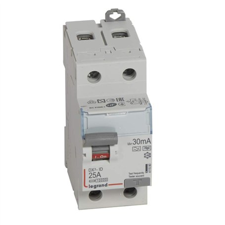 Interrupteur différentiel 2P 230V~ 25A type F 30mA - 2 modules