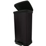 Curver - Poubelle à pédale 50 L, noir, couvercle et anneau pour sac