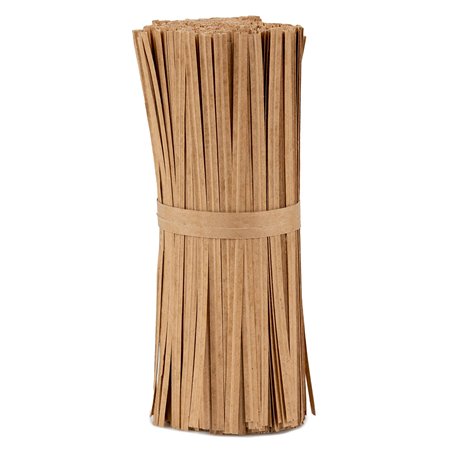 La Cordeline 1000 Liens Twist torsadés Papier Kraft+Fil métal 15cm pour Sacs