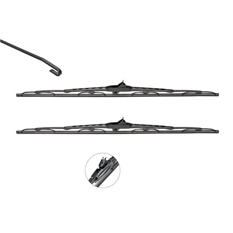 VALEO Silencio Essuie-glace - VM206 - Performance de Nettoyage Kit de Balais d'Essuie-glace Conventionnel avec Jets de Liquide L