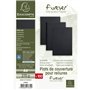 Paquet de 100 plats FOREVER, carte 270 g/m², grain cuir, coloris noir