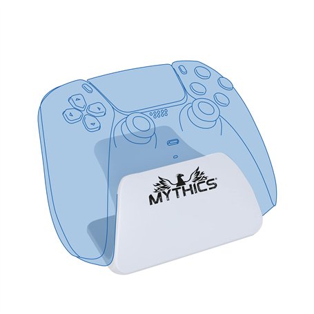 Konix Mythics Support Chargeur et Repose Manette DualSense PS5 - Caoutchouc Anti-dérapant - Blanc